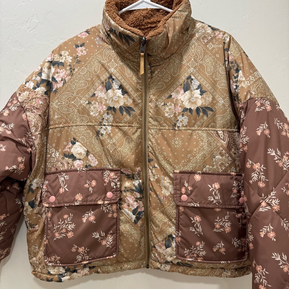 American Eagle Reversible Winter Puffer Coat Jack… - image 4